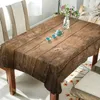 Table Cloth Decoration For Party Rustic Wood Planks Retro Grain Rectangle Tablecloth Polyester Desk Dining Decor