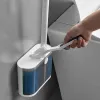 Brushes WIKHOSTAR Disposable Toilet Brush Holder Set with 12 Toilet Brush Refills WallMounted Toilet Brush with Cleaning Liquid Brushes