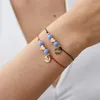 Charme Pulseiras Moda 2 Pçs / Set Grânulos Luminosos Corda Casal Pulseira Para Mulheres Homens Coração Estrela Rodada Jóias Amizade Com Cartão