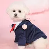 Piesowy garnitur trwałe psy Tuxedo Wedding Party z czerwoną krawatem stroju koszuli na pudle