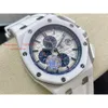 Series Time Factory Mechanical Ceramics 26402 Steel Chronograph Alloy Men's 44mm Movement Superclone White Watch Automatic Designers APS 353 MONTREDELUXE