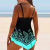 Traje de baño para mujer Conjuntos de tankini con estampado de moda suelto de talle alto Traje de baño con camiseta sin mangas sexy Traje de baño Traje de baño de playa sexy para mujer Tankini de dos piezas T240328