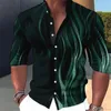 Men's Casual Shirts Button-up Shirt Business Spring And Summer Large Size Long-sleeved Striped Print Work Daily Vacation