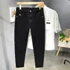 2023 Autumn New Men's White Black Jeans Straight Slim Fit Casual Fi Elastic Cott Trousers Male Streetwear Denim Pants P6Hz#