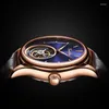 Relojes de pulsera AESOP Hombres Tourbillon Relojes mecánicos Caja de oro resistente al agua Cronógrafo de cristal de zafiro Moda de lujo Masculino 2024