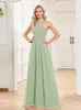 Lucyinlove Elegant Chiff Green Formal Evening Dr 2024 Women Sexig Backl Wedding Party Bridesmaid Dr Floor-Lenght Prom X9HC#