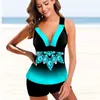 Maillots de bain pour femmes Nouveau imprimé floral taille haute grande taille tankini ensembles maillot de bain pour femmes sexy réservoir deux pièces maillots de bain 2022 plage maillot de bain T240328