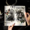 Geschenkpapier 30 Blatt Aufkleber Gothic Girl Retro Charakter Handbuch Orchidee Grün Papiermaterialien Kunstpaket Scrapbooking 137 84 mm