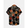 Men's Casual Shirts Halloween Hawaiian Shirt Digital Printing Y2k Hombre Short-sleeve Tops Street Retro Harajuku Clothes