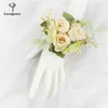 Hochzeit Boutniere Seidenrosen Corsage Handgelenk Brautjungfer Armband Frs Bräutigam Gesäßloch Anzug Accories Broche Mariage n3Le #