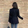 Costumes pour femmes Épaissir la veste de costume Femme Printemps Automne 2024 Style britannique Taille noire Minceur Senior Manteau de laine Luxueux Mode