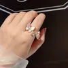 High version fritillary stones butterfly ring three-dimensional light luxury index ring female personality fashion niche internet 255N