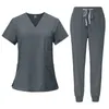 nuova uniforme chirurgica da donna, set uniforme da lavoro per infermiere medico, salone di bellezza, top e pantaloni da clinica, set di accappatoi per cure mediche e termali K2hr#