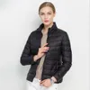 women White Duck Down Jacket Winter Fall Female Ultra Light Down Jackets Slim Solid Lg Sleeve Parkas Candy Color Zip Coat W82r#