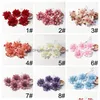 Couronnes de fleurs décoratives 10 cm tête de pompon fausse fleur en soie artificielle pour la mariée mariage mur décoration de jardin bricolage décor à la maison CA Dhfww