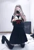 jk uniform skirt NAVY sailor suit school uniform dark Department women's Halen Costume pary suit r7HN#