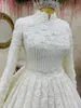 2024 Luxury Ball Gown Dubai Muslim Wedding Dr Lg Sleeve lace Appliques Frs Beaded Saudi Arabia Bridal vestidos de novia A8T1#