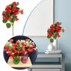 Dekorative Blumen 2 Stück Erdbeere Blumenarrangement Dekor Künstliche Stiele für Party Blumenvase mit