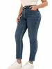 Plus Size BoyFriend Jeans da donna 6XL Fi Straight Vintage Mid Vita Pantaloni a figura intera Jeans elasticizzati femminili per pantaloni mamma e7rQ #