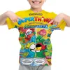 SuperThings MUTANT BATTLE T-shirt pour enfants, imprimé de dessin animé, pour garçons et filles, hauts d'été, Superzings Oneck, manches courtes pour enfants, 240318