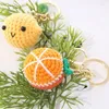 Porte-clés Fruits Porte-clés Mignon Tricot Citron Donut Poupée Voiture Porte-clés Créatif Crocheté Fraise Pastèque Orange Pendentif Porte-clés