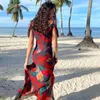 Casual Dresses Summer Fashion Print Sexig Sling Bodycon Dress Sleeveless Ankle-Length Party Club tunn Nattress Beach 2024