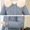 Casaco feminino para baixo jaqueta acolchoada parkas 2024 inverno novas jaquetas gola de pele quente com capuz outerwear lg cott casacos r1016 w8sw #