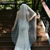 mmq M94 Sparkling Wedding Veil With Comb White/Off-White Soft Tulle Simple Glitter Bridal Veils Wedding Accory for Bride d2qb#