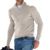 autumn Winter Men V-neck Fleece Zipper Lg Sleeved Pullovers Fi Hip Hop Turtleneck Top Polo Shirt Sweaters 06mE#