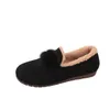 Casual Shoes For Women 2024 Winter Fashion Designer Fur Loafers Female Warm Plush Elegant Furry Soft Sole Slip-on Flat Boots Ladies