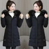 2023 Winter Parkas Puffer Jacket Women Warm Snow Wear Coats Cott-padded Fur Collar Hooded Jacket Lg Loose Outerwear Y3YB#
