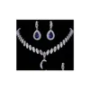 Jewelry Sets Emmaya Simated Bridal Sier Color Necklace 4 Colors Parure Bijoux Femme Y2008100415 Drop Delivery Otuta