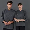 Uniforme de chef à manches réglables, manches Lg, vêtements d'automne et d'hiver, hôtel, restauration, pâtisserie, cantine, arrière-cuisine, vêtements de travail V6ps #