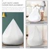 Chair Covers Bean Bag Lazy Sofa Liner Sleeve Replacement Cover Medium And Small Inner No Filler White