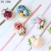 Yo Cho Cho Casamento noivo Boutniere Bride Wrist Corsage Men Wedding Meeting Party Party Distreal Persalment Artificial FRS D6N7#