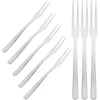 Forks 8 PCS الفولاذ المقاوم للصدأ الفواكه شوكة شوكة الحلوى شرائح اللحم القائمة