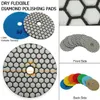 SHDIATOOL 6PCS Diamond Harts Bond Dry Polishing Pad 4/100mm Grit #100 Granite Marble Stone Flexible Sanding Polisher Disc 240321