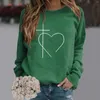 Sweat à capuche pour femmes, mode décontractée, imprimé amour géométrique, haut sans capuche pour dames, sweat-shirt avec capuche, mignon Baseball pour femmes