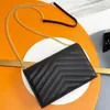 ウォレットデザイナーバッグショルダーバッグハンドバッグトート女性の豪華なバッグWOCクロスボディY S -LEATHER ENVELOPE MESSENGER BLACK CALFSKIN Classic Classic Stripeキルト