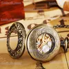 Other Watches Anitique Mechanical Pocket Men Hand Wind Steampunk Necklace Fob Chain Fullmetal Alchemist Pocket es Women T240329