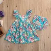 女の子のドレス夏の幼児ドレス2PCS/セットサスペンダーと下着の花のボディスーツTUTUジャンプスーツ