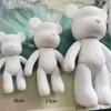 Novidade Itens 18-53cm Urso Branco DIY Fluido Escultura Urso Violento Popobe Molde Branco Graffiti Decoração Home DecorationL2403