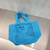 straw luxury beach bag designer knitting tote beach bags knitted shopping handbag hollow out woman luxurys brand holiday casual totes bags womens shoulder bag