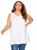 plus Size Elegant Fi Summer Sleevel Swing Vest Blouse Women White Tunic Pleated Flare shirt Large Size Tank Tops 7XL 8XL z8nR#