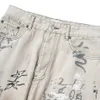 Hommes Hip Hop Baggy Jeans Graffiti Imprimé Lâche Droit Denim Pantalon Sale Mer Streetwear Fi Jeans Pantalon Blanc o7y3 #