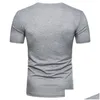 Men'S T-Shirts Mens Large Size Men Summer Wrinkle T Shirt V-Neck Fashion Casual Solid Cotton Short Top Man Sleeves T-Shirt Drop Delive Dhxms