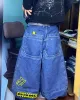 Pantalon de skateboard des années 90, taille haute, motif JNCO, rétro, poche extra large, baggy, pantalon gothique, jambes larges, streetwear q2u1 #