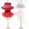 Dog Apparel Chinese Year Warm Tutu Cat Poodle Lace Dress Shih Tzu Pomeranian Schnauzer Fashion Doggy Pet Tang Suit Clothes