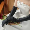 cc Wedding Gloves Women Accories Bridal Dr Engagement Black Color Finger Gants Satin Elbow Lg Luvas 1 Pair Party WG068 d3N0#
