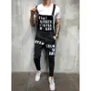 Mannen Bretels Denim Jumpsuit Letters Denim Broek Fi Overalls mannen Gescheurde Denim Gedrukt Jeans Mannen Streetwear 91za #